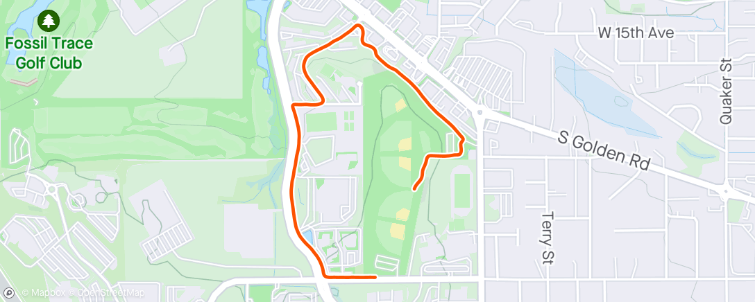 Map of the activity, Pre-Chip Run Easy Workout