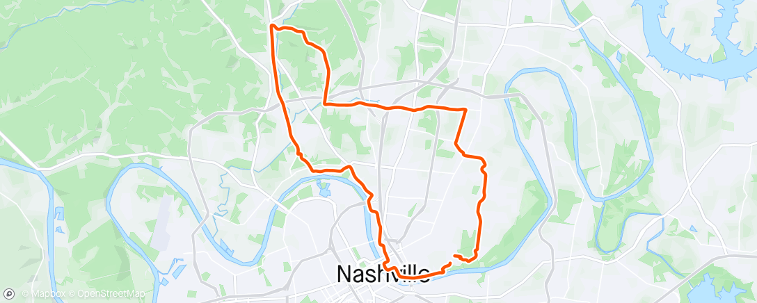 Map of the activity, Tuesday night ride