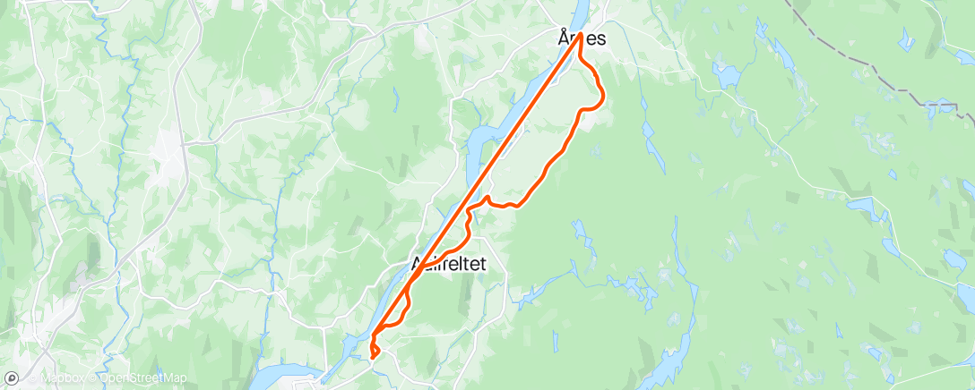 Map of the activity, "Sommersykkelen" på hjul
