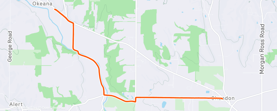 Map of the activity, Christmas Day ride with Dad