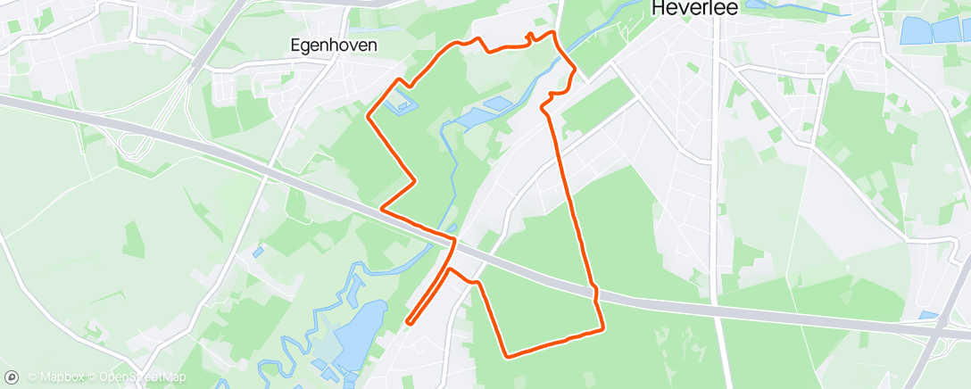 Map of the activity, Heverleebos 8km - tempo