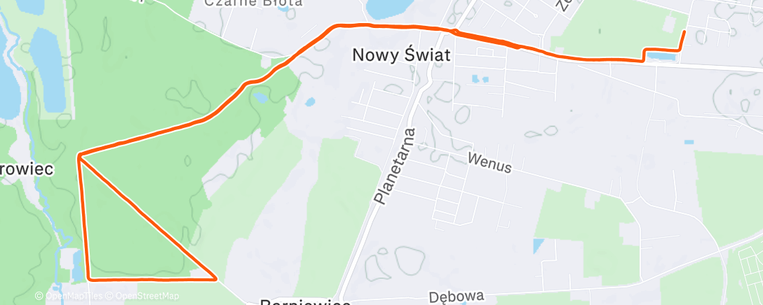 Map of the activity, Afternoon Run