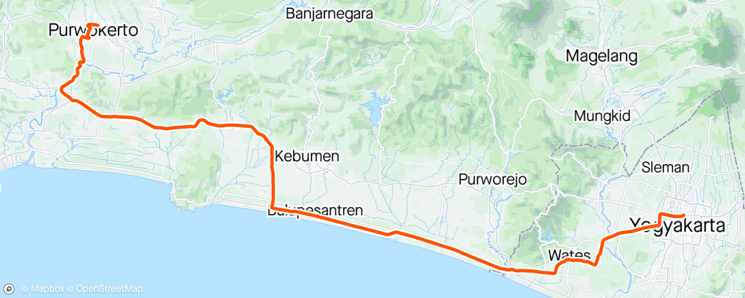 Map of the activity, Day-2: Purwokerto-Yogya