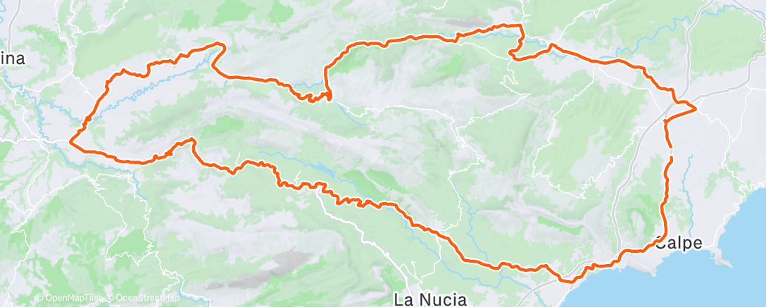 Map of the activity, Cycling