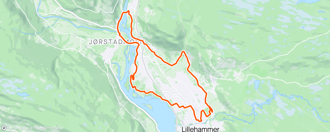 Mappa dell'attività Liten tur for å kjenne på kroppen etter gårsdagens kræsj