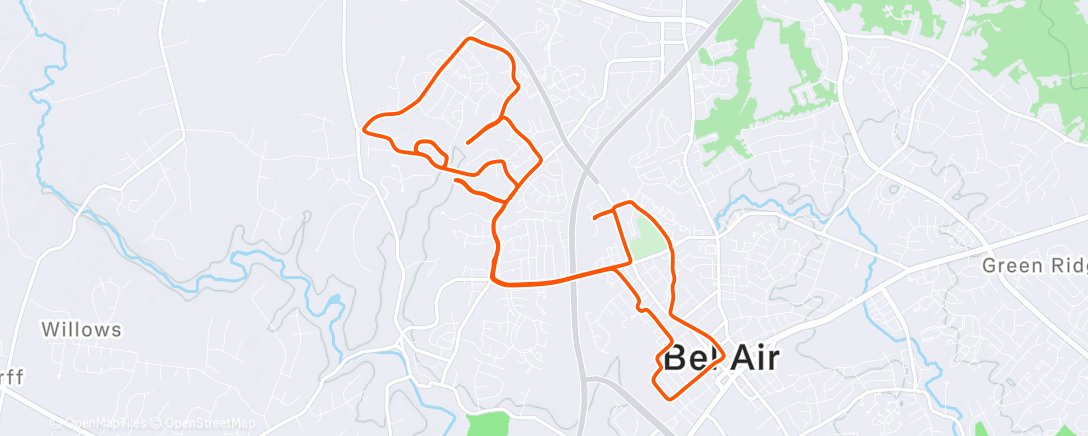 Map of the activity, Forest HillClimb Repeats