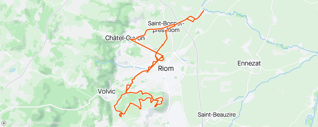 Map of the activity, Sortie VTT le matin