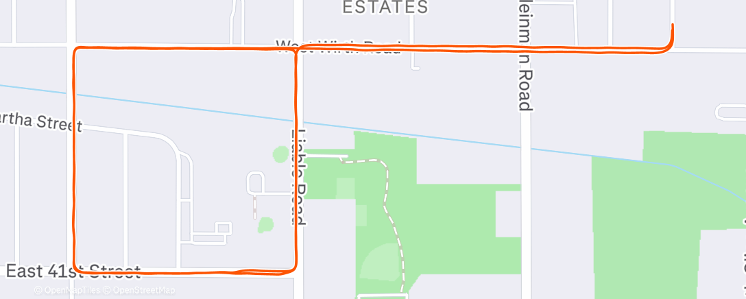 Map of the activity, Afternoon Run