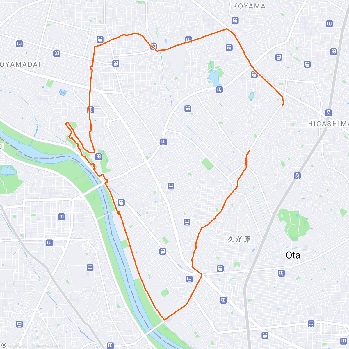Map of the activity, Cherry Blossom Viewing Run 15km