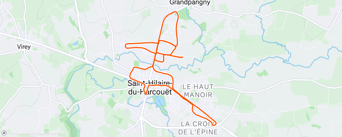 Map of the activity, Course à pied en soirée