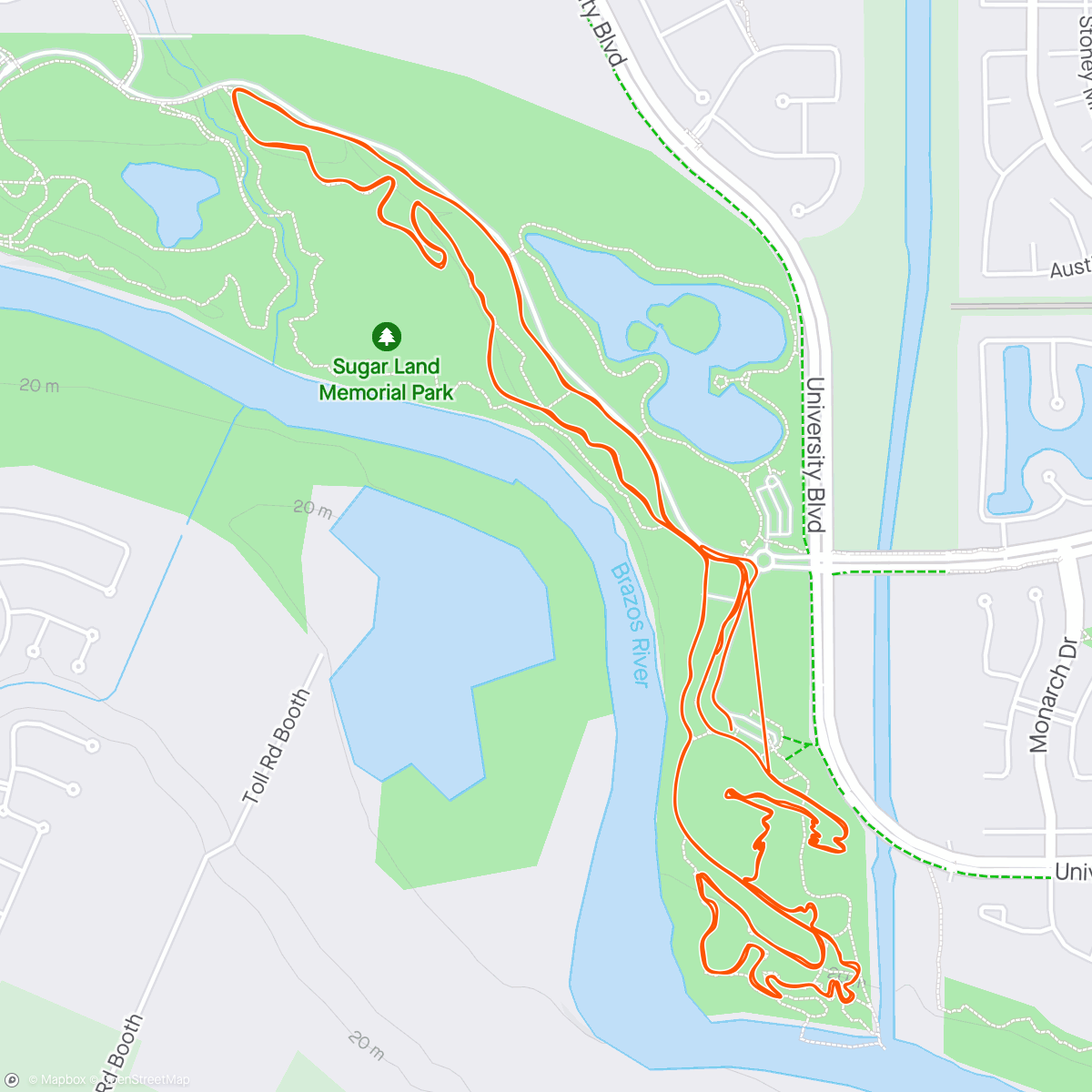 Map of the activity, Sugarland Classic Pre-Ride