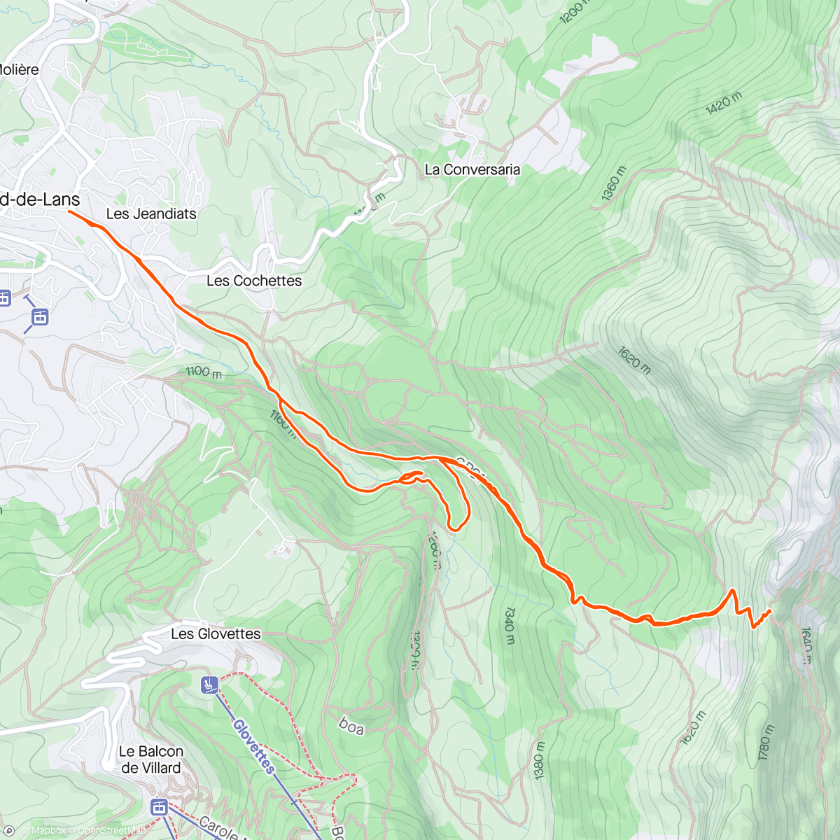 Map of the activity, Col Vert 🏔️☀️🏃😇