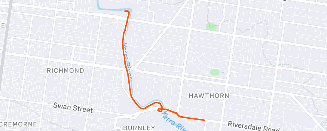 Mapa de la actividad, Afternoon Run