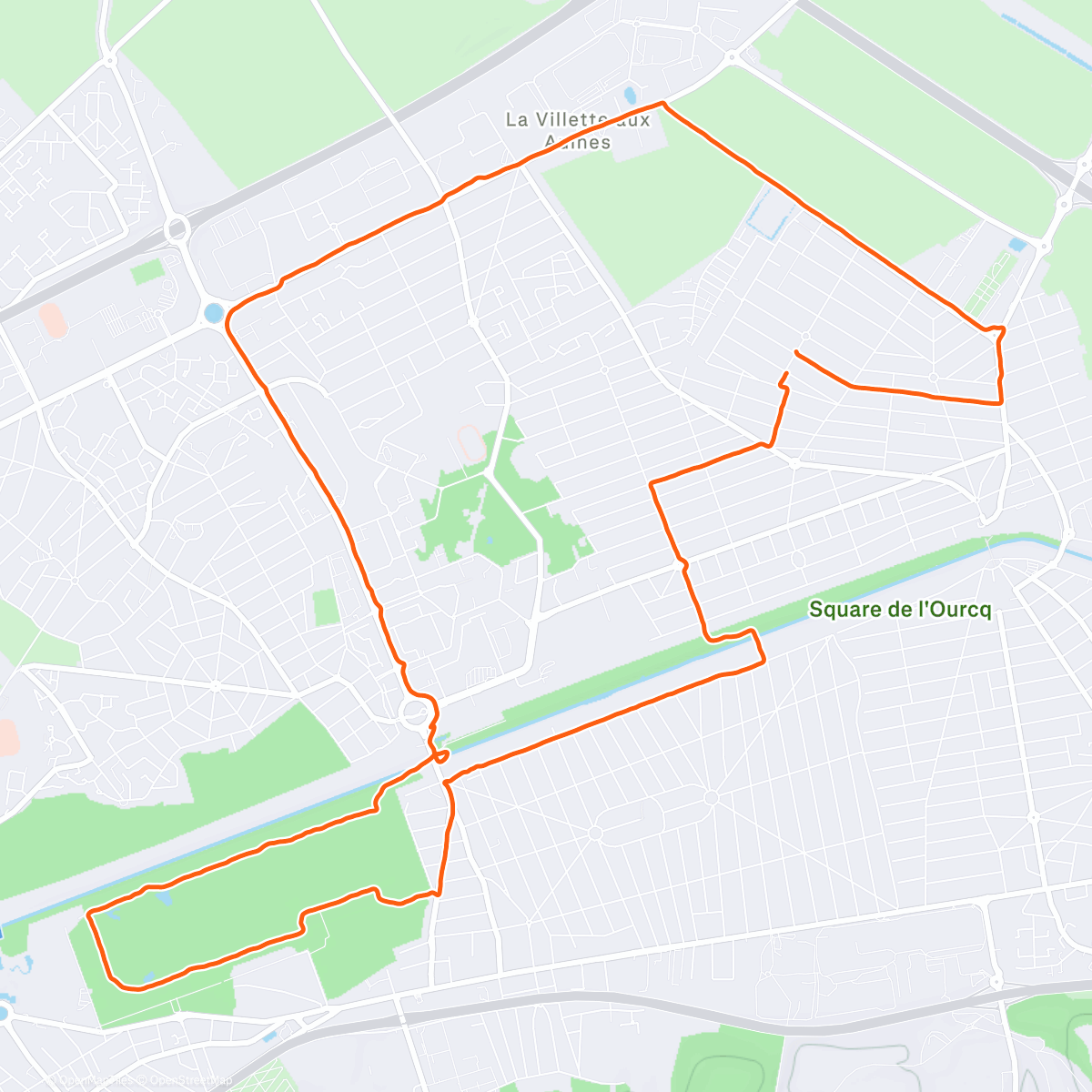 Map of the activity, Afternoon Run