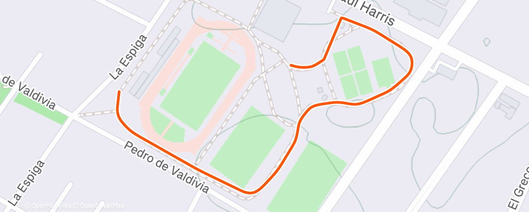Map of the activity, Carrera vespertina
