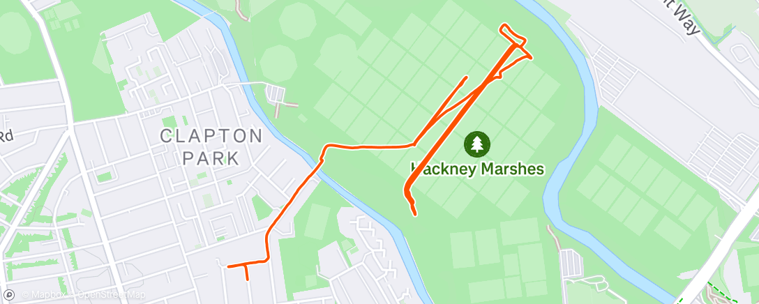 Map of the activity, Afternoon Run