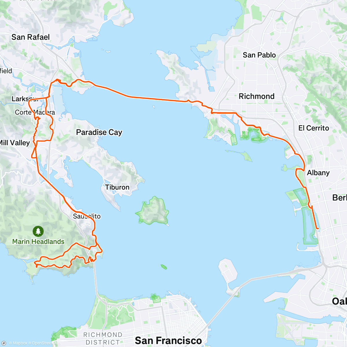 Map of the activity, Bay Area Base Miles ✅