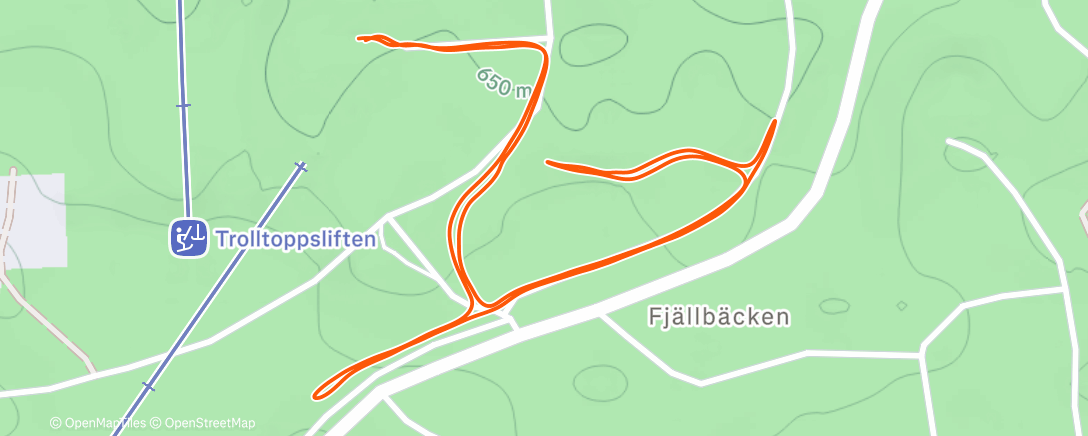Map of the activity, Lunch Run