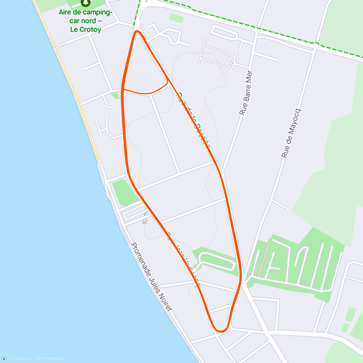 Map of the activity, Course Le Crotoy