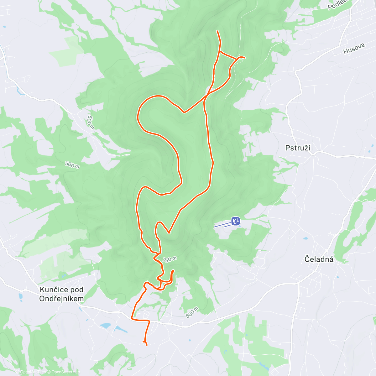 Map of the activity, Morning Hike