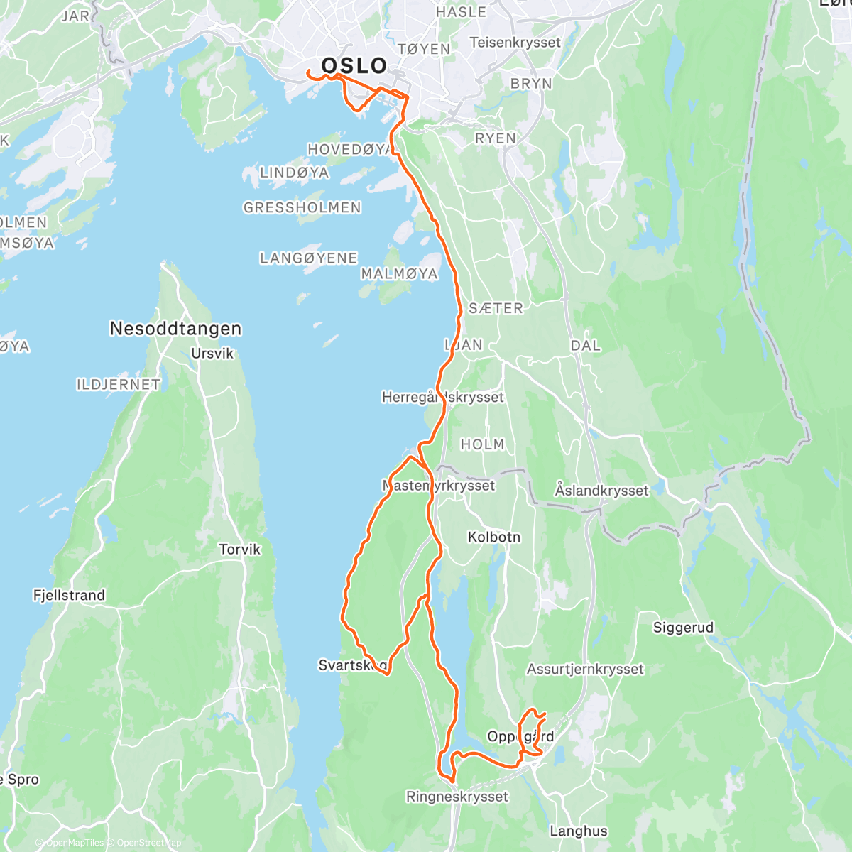 Map of the activity, Lunch Ride