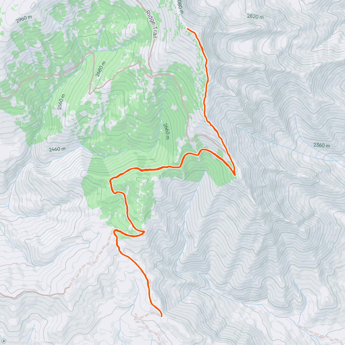 Map of the activity, Mill Canyon Peak