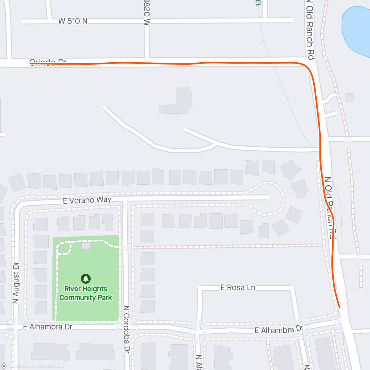 Map of the activity, Windy mile with Lincoln