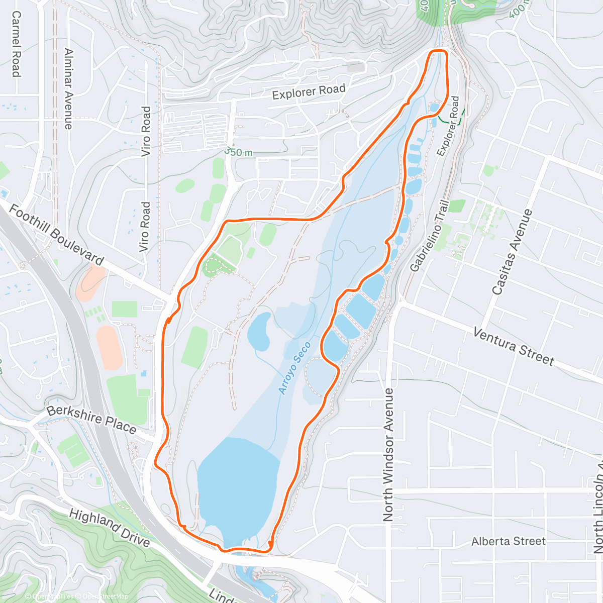 Map of the activity, Afternoon Trail Run