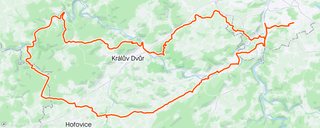 Map of the activity, Křivoklátsko, návštěva legendárního hřište a s šílený větrem úprk před deštěm