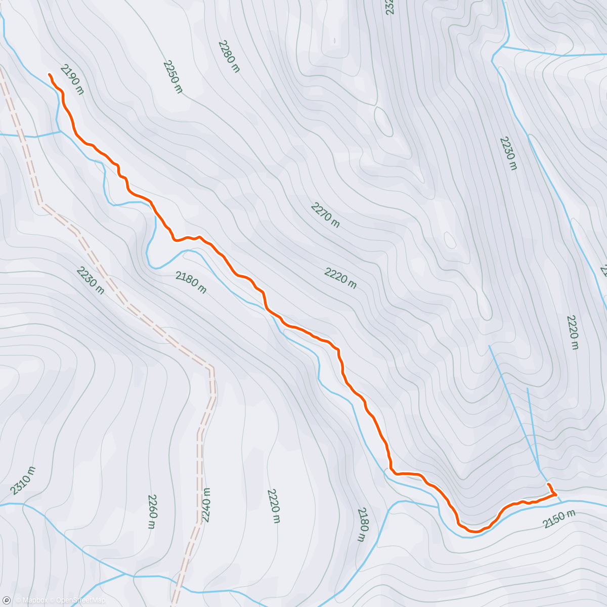 Map of the activity, Thompson Creek Climb