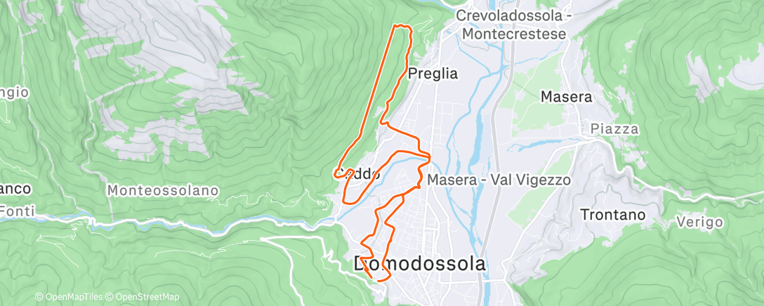 Map of the activity, Sessione di trail running mattutina