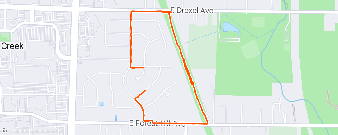 Map of the activity, Morning run with the fam