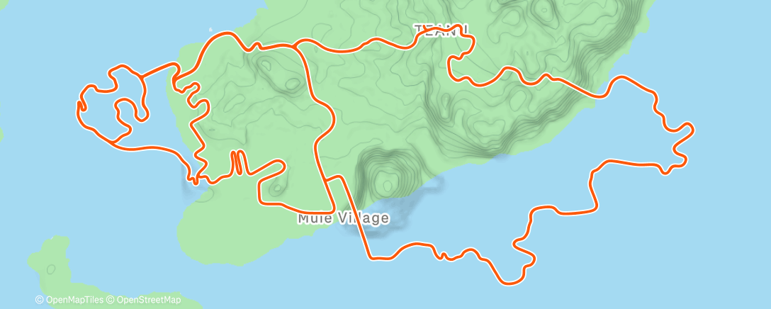 Map of the activity, "Seat up treat up" - Zwift Watopia - 12/28/25