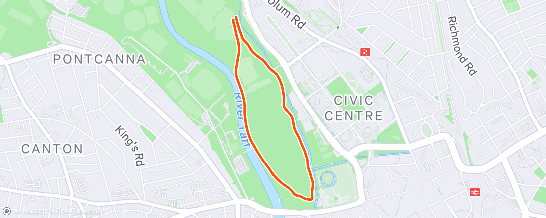Map of the activity, Evening Run