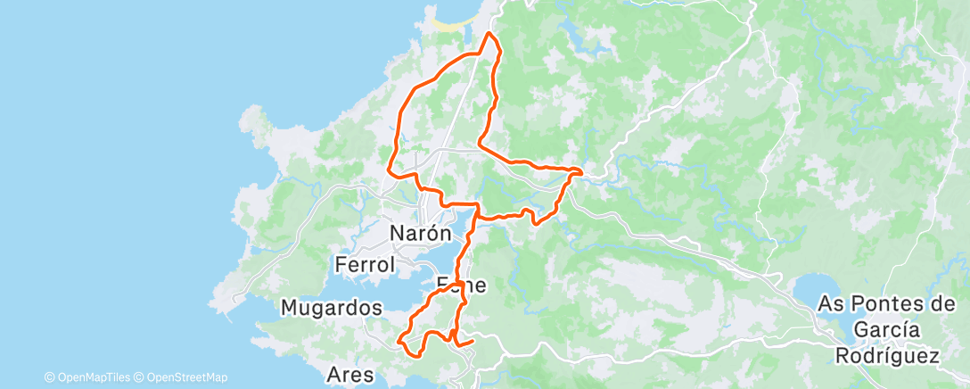 Map of the activity, Bicicleta a la hora del almuerzo