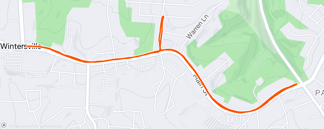 Map of the activity, Evening Run