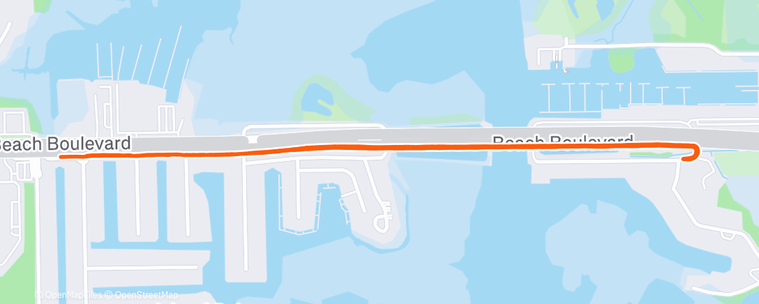 Map of the activity, Beach Bridge Run before the cold comes in