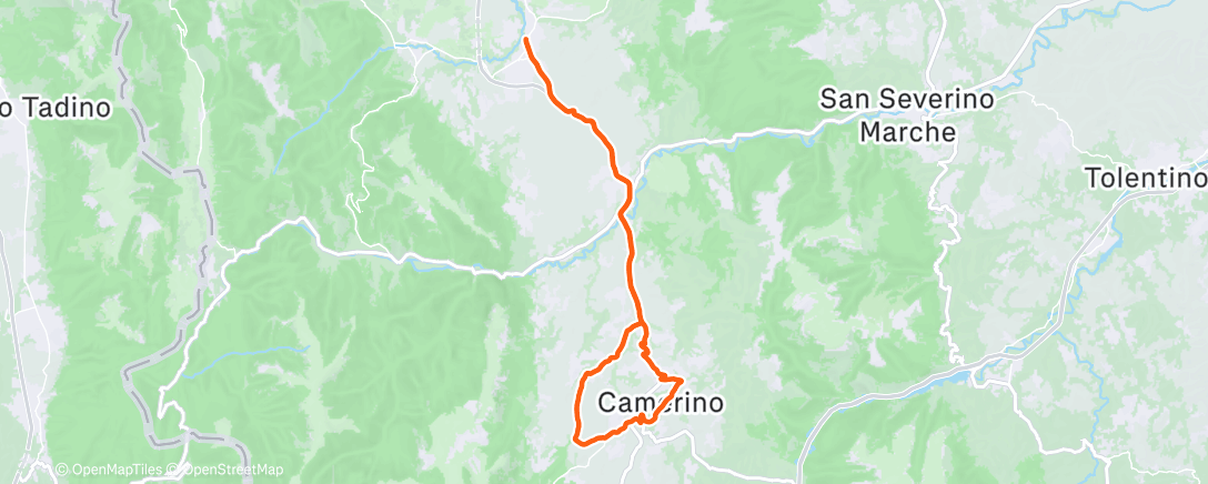 Map of the activity, Pedalata pomeridiana