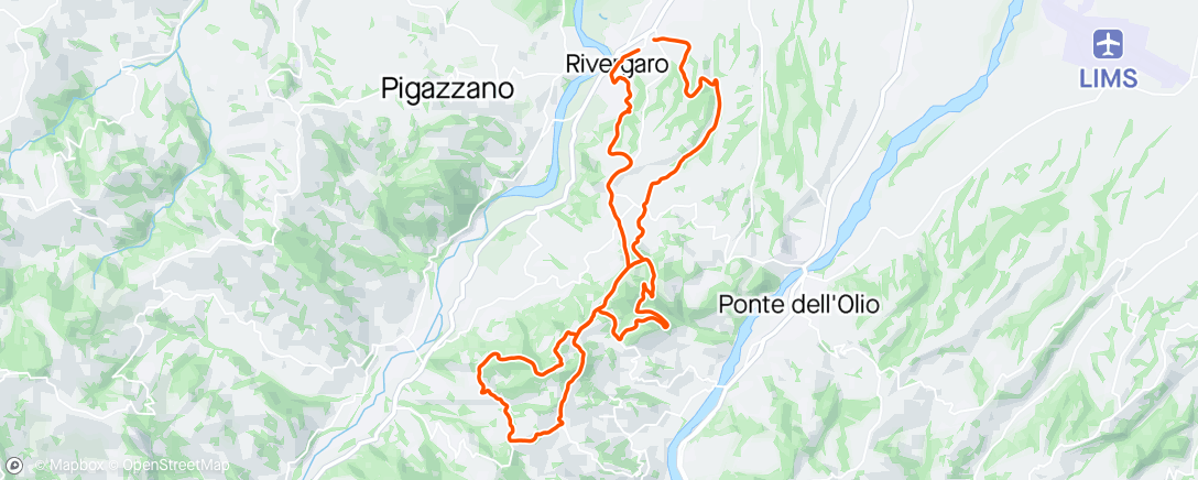 Map of the activity, Andata e ritorno Rivergaro