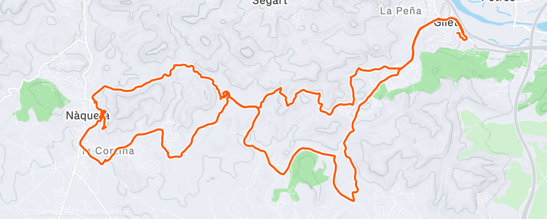 Map of the activity, Bicicleta de montaña por la tarde