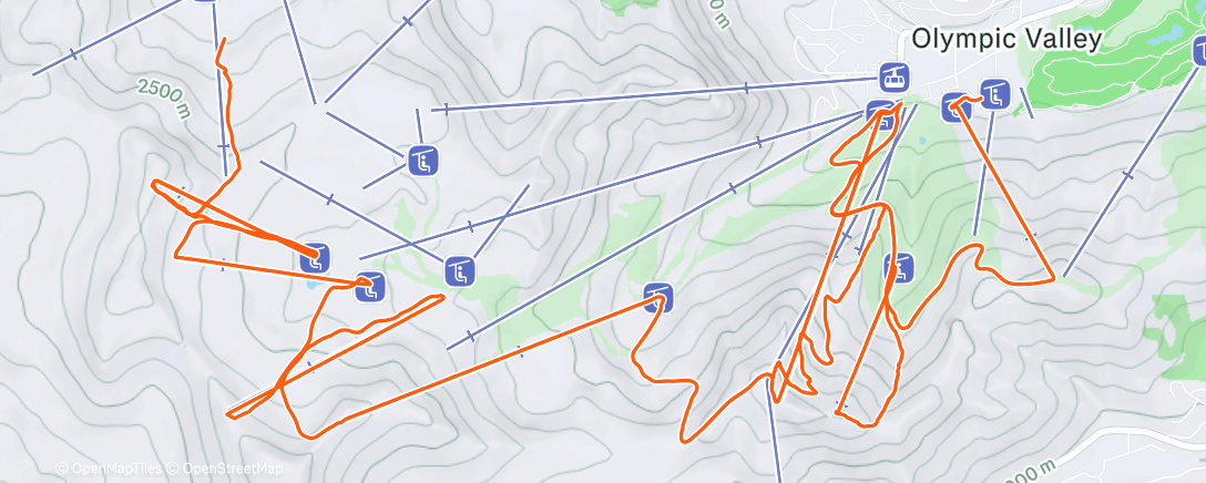 Map of the activity, Morning Snowboard