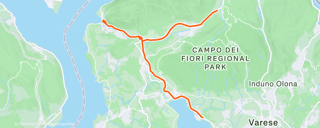 Map of the activity, Pedalata mattutina