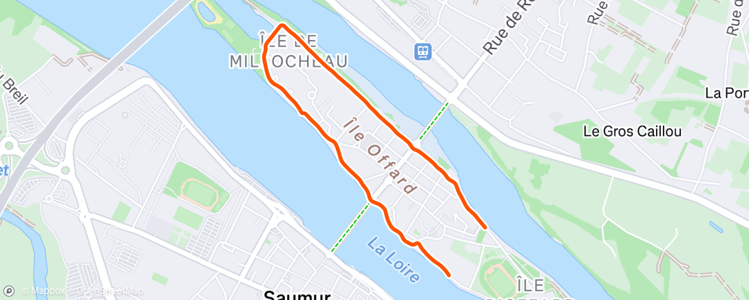 Map of the activity, Evening Run