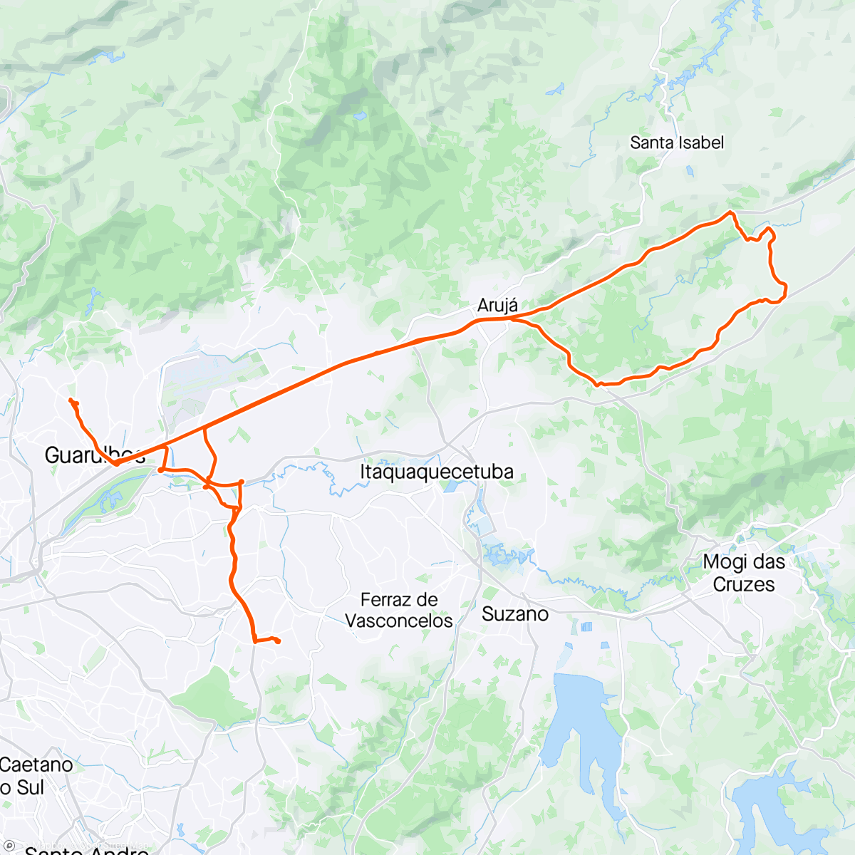 Map of the activity, Pedalada matinal.. DiDA,Ana e Taiguara,, Santa Isabel.SP.