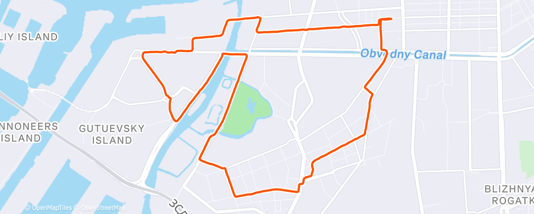 Map of the activity, Вечерний забег