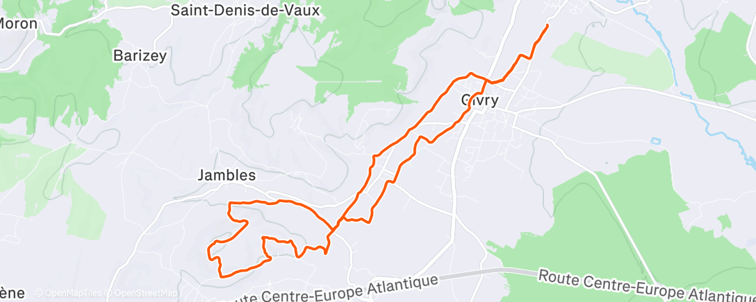 Map of the activity, Trail au Mont Avril
