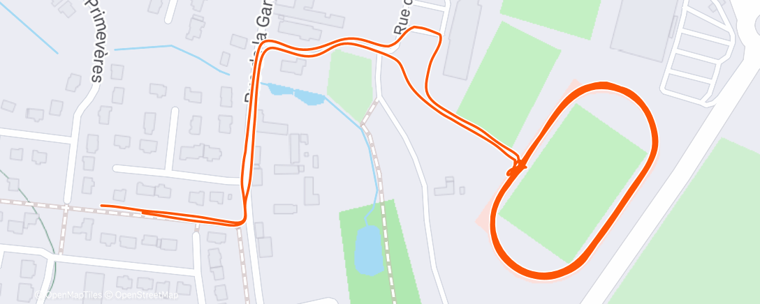 Map of the activity, Course à pied dans l'après-midi