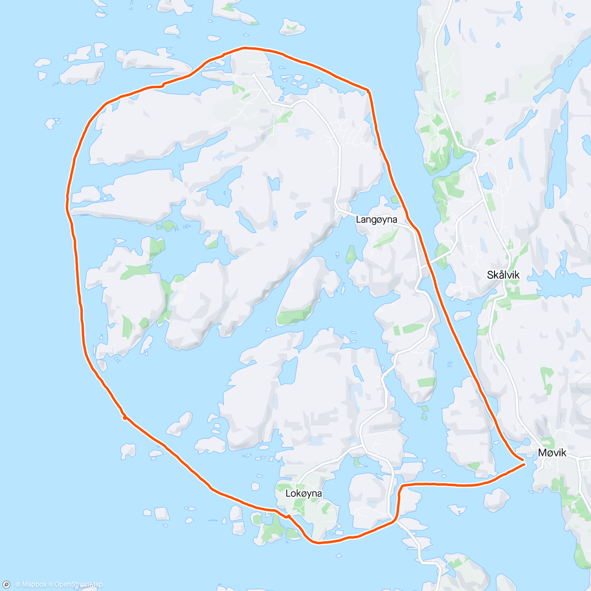 Mapa de la actividad (Rundt Algrøy litt skvalpete i vest 😋)