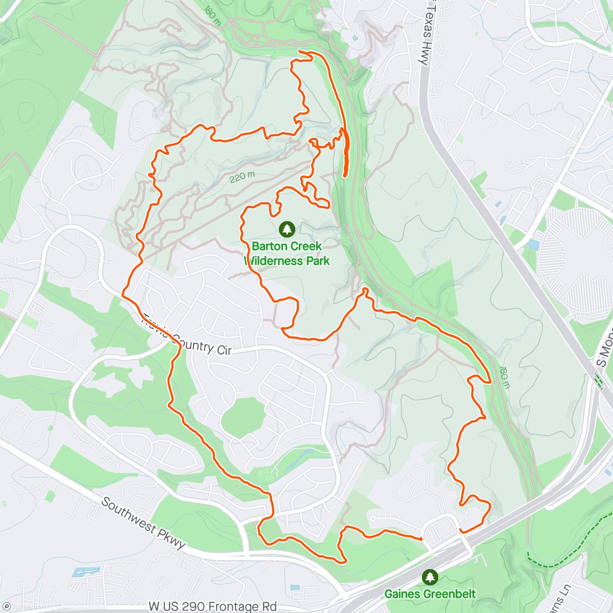 Map of the activity, Father's Day ride with the daddy-o