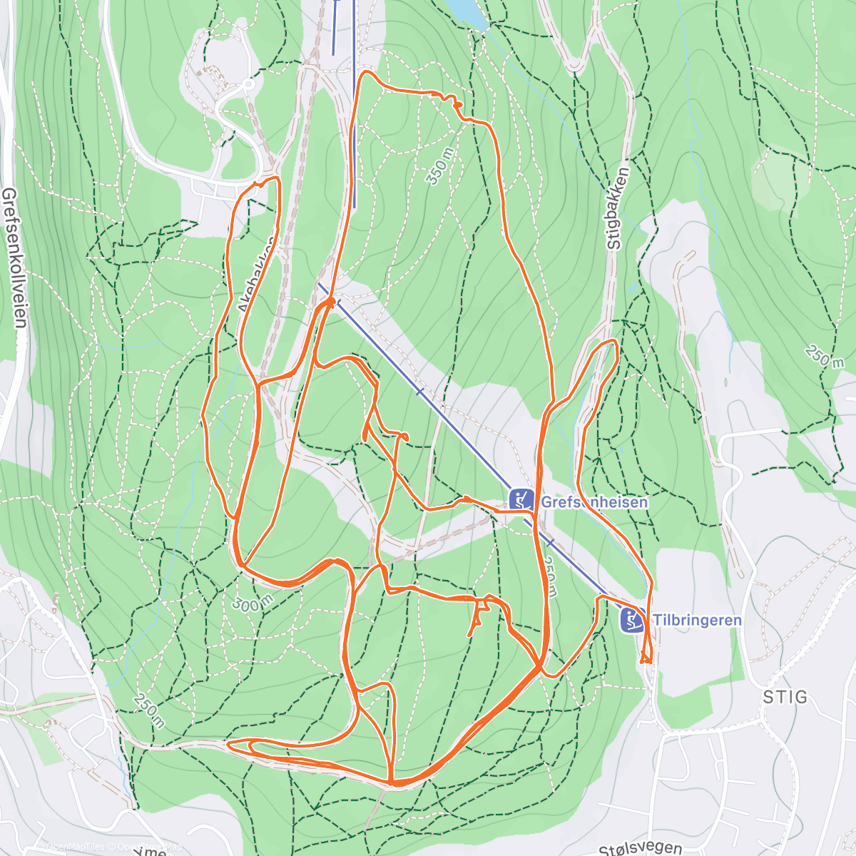 Map of the activity, Grefsen - Glatt glatt glatt 🫠